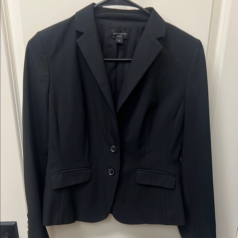 Ann Taylor Factory Black Blazer Tailored Suit Jacket
